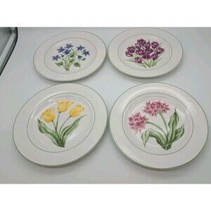 Reed & Barton The Elegant Table Dutch Garden Lunch Salad Plates  Set Of 4 Floral